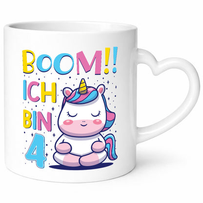 Boom!! Ich bin 4 | Einhorn Sterne Geschenkidee Humor Tasse