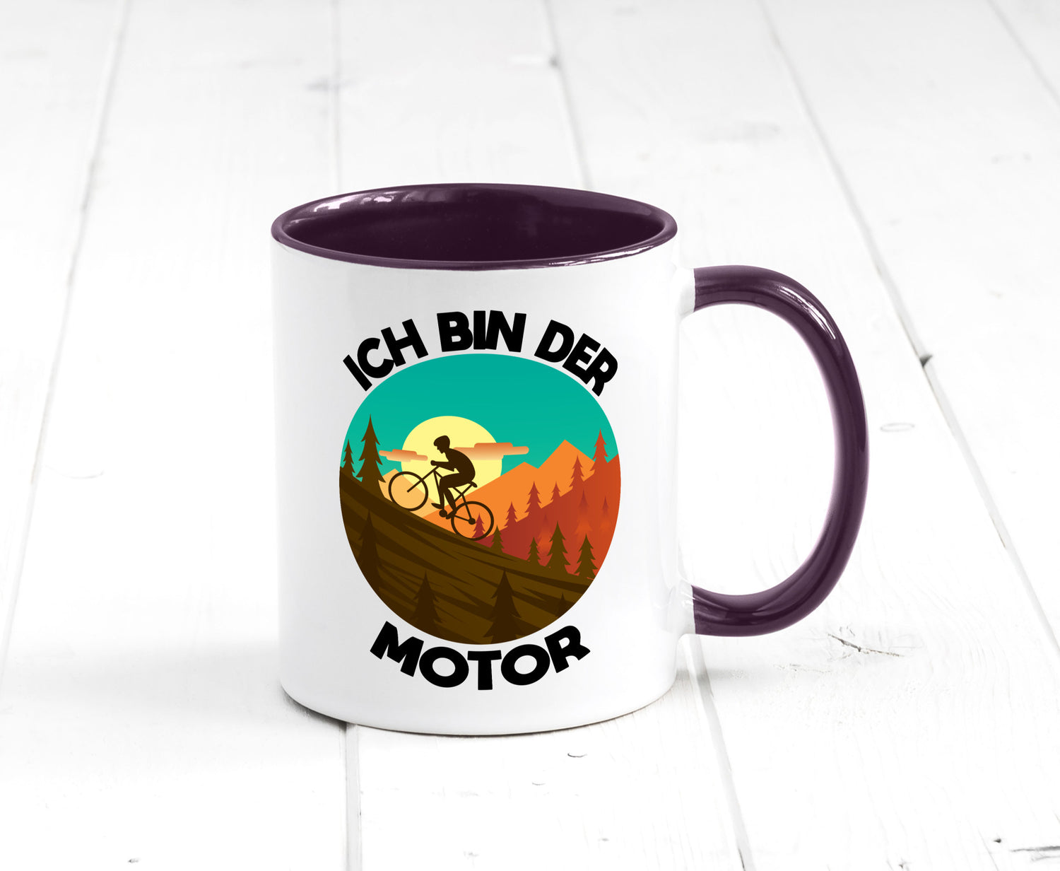 Ich bin der Motor | Mountainbiking Fahrrad Berge Geschenkidee Humor Tasse