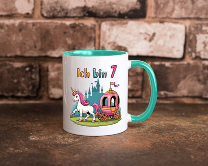 7. Geburtstag | Prinzessin in Kutsche Einhorn lustiger Spruch Geschenk