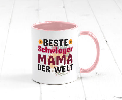 Beste Schwiegermama | Schwiegermutter Tasse Blumen Humor Familie Geschenkidee