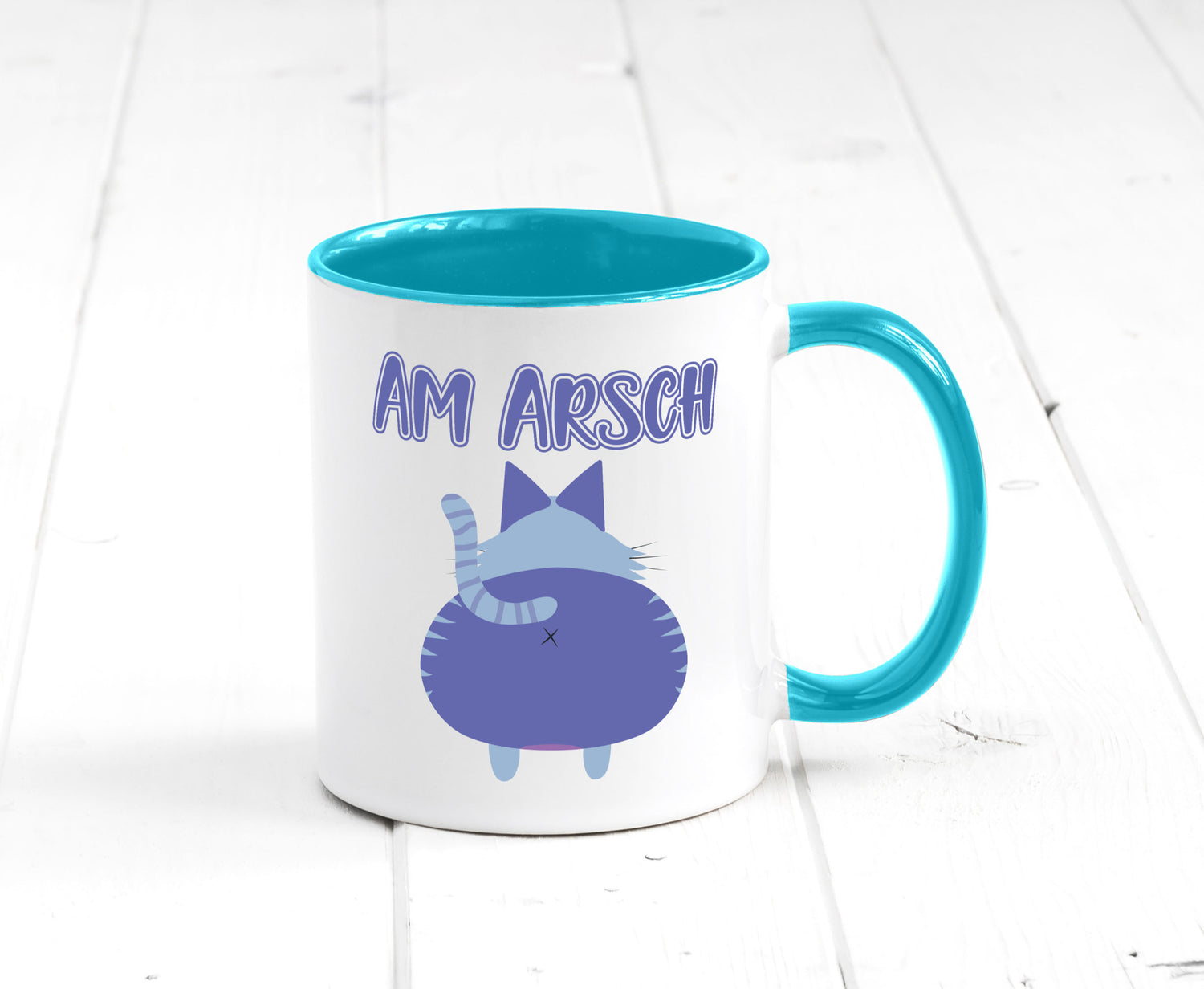 Am Arsch | Katzenmotiv Tasse Kollege Katzenbesitzer Geschenkidee Arbeit