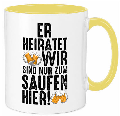 JGA | Er heiratet Junggesellenabschied Polterabend v2 lustiger Spruch Geschenk