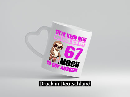 67. Geburtstag | Bitte kein neid Faultier 67 Jahre v2 lustiger Spruch Geschenk