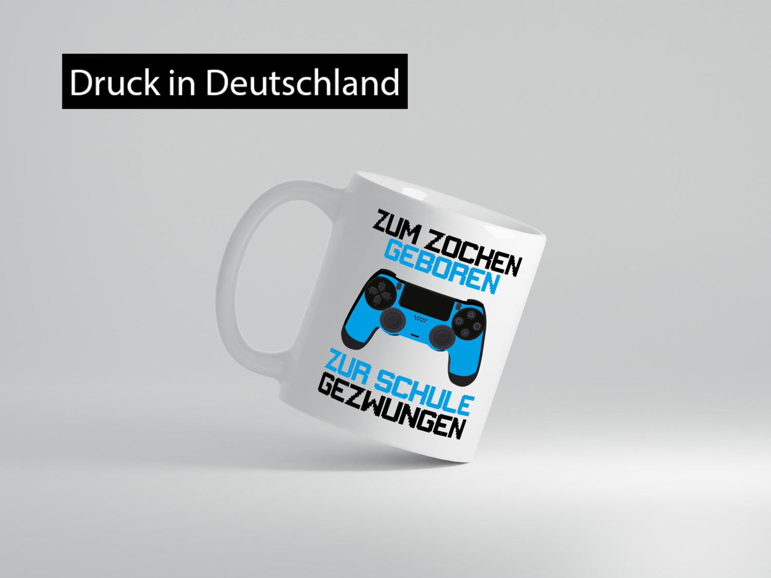 Zum zocken geboren zur Schule gezwungen lustiger Spruch Geschenk Humor