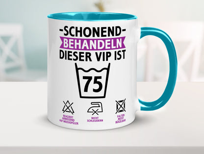 75 Geburtstag | schonend behandeln Jahre v2 lustiger Spruch Geschenk