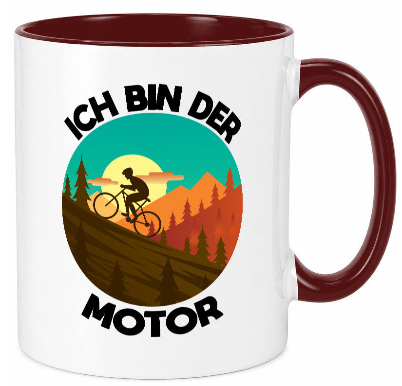 Ich bin der Motor | Mountainbiking Fahrrad Berge Geschenkidee Humor Tasse