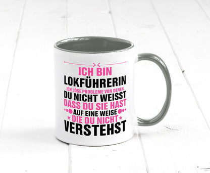 Löse Probleme: Lokführerin | Zug Beruf v2 Humor Arbeit Kollegen Büro