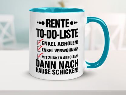 Rente To-Do-Liste | Rentner Tasse Enkel verwöhnen Geschenk Ruhestand Jubiläum
