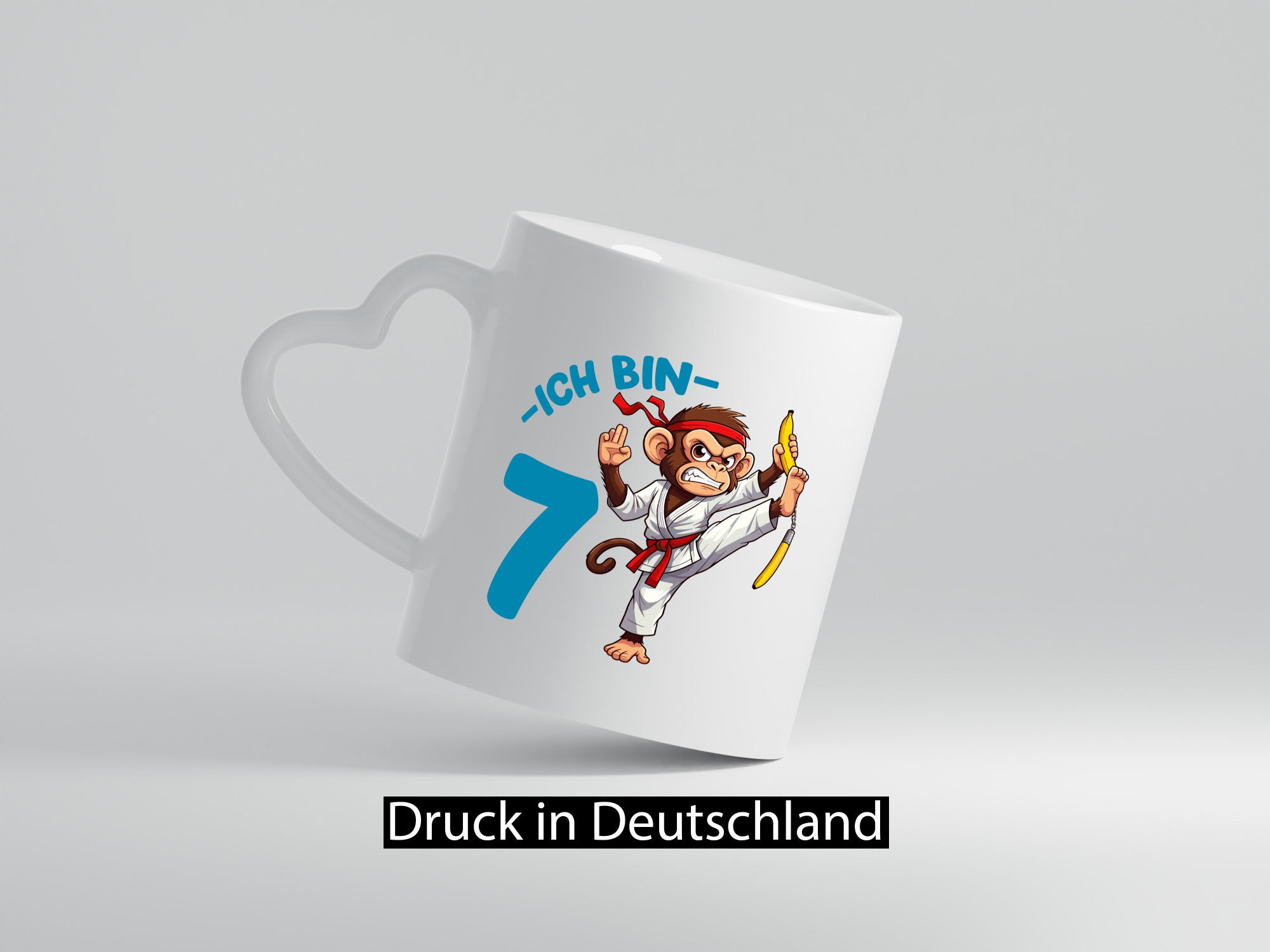 Ich bin 7 | 7. Geburtstag Karate Kampfsport Affe Humor Geschenkidee Tasse