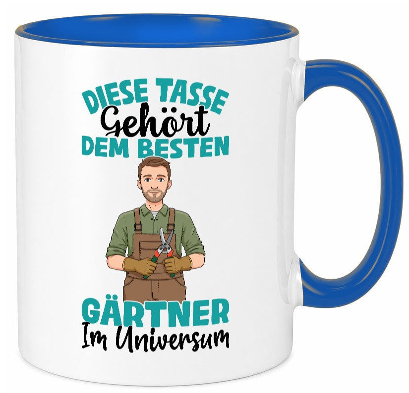 Im Universum: Gärtner | Gartenbau Geschenkidee Humor Tasse