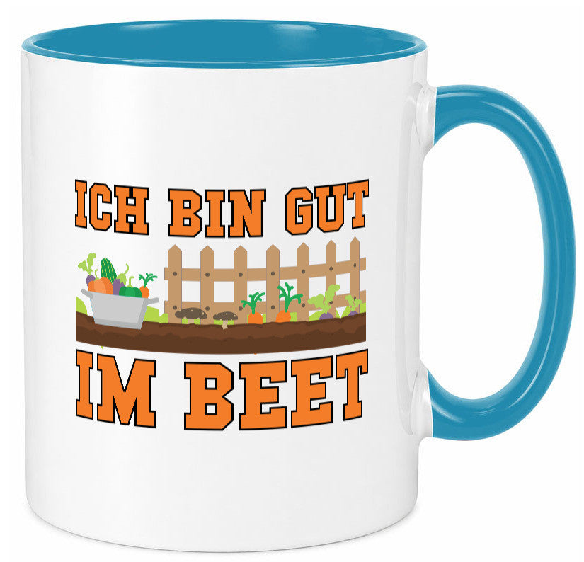 Gut im Beet | Gärtnern Pflanzen Zaun Gemüse Geschenk Humor Geschenkidee Tasse