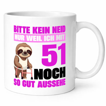 51. Geburtstag | Bitte kein neid Faultier 51 Jahre lustig Geschenkidee Geschenk