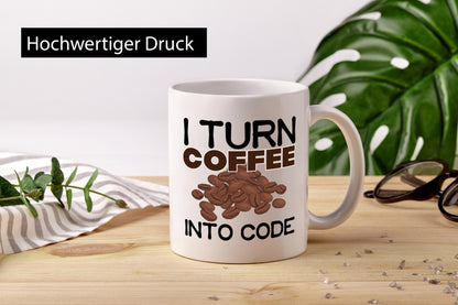 Coffee into Code | Informatiker Tasse Informatik Geschenkidee Humor