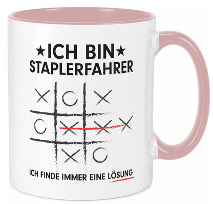 Löse Probleme: Staplerfahrer | Gabelstapler Fahrer v3 Humor Geschenkidee Tasse