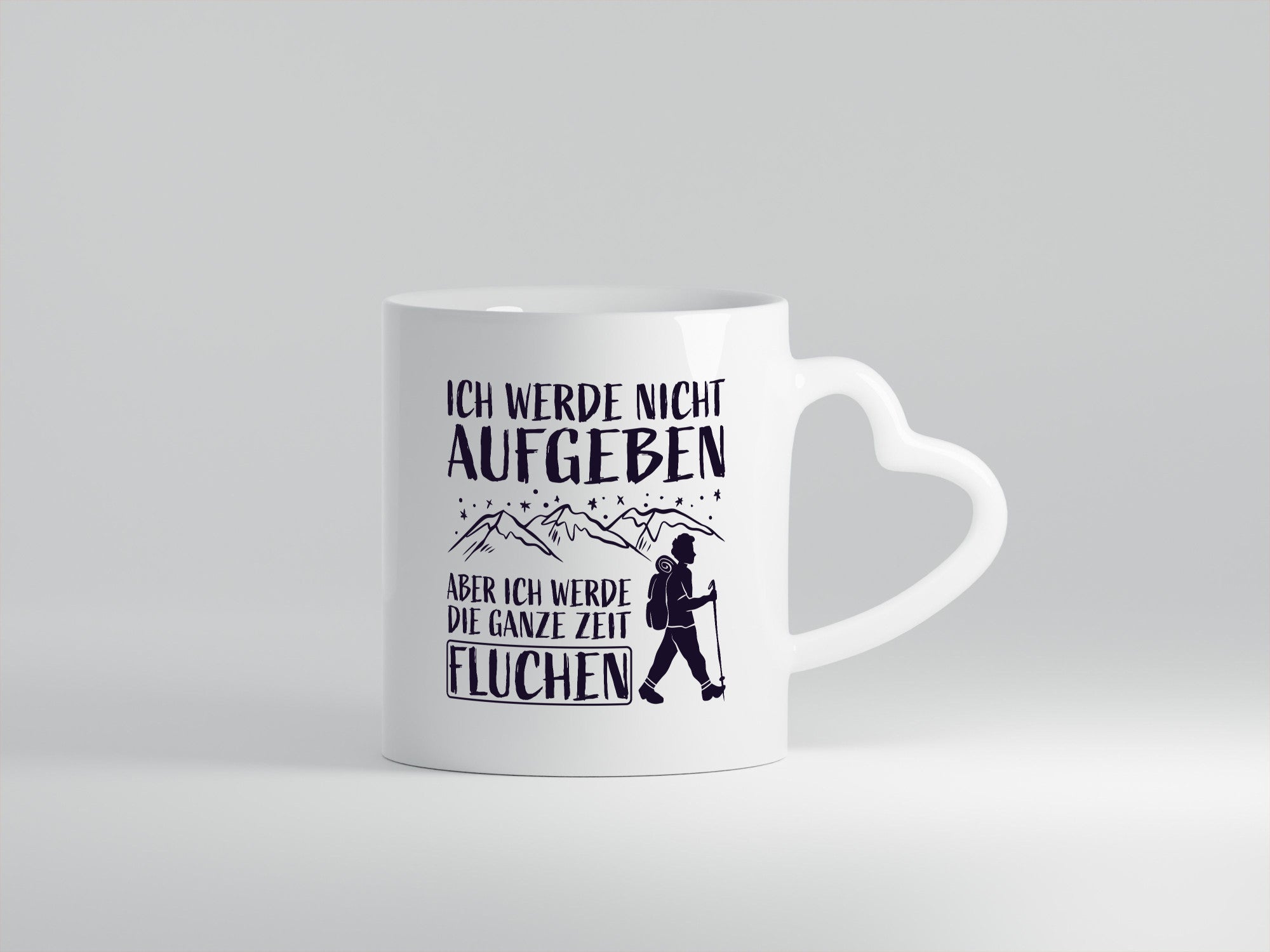 Nicht aufgeben, aber fluchen | Berge| Wanderer Sterne lustiger Spruch Geschenk