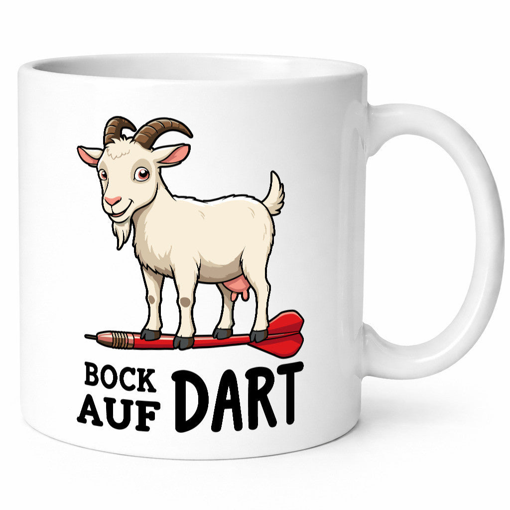 Bock auf Dart | Dartspieler Dartpfeil Ziegenbock v2 Geschenkidee Humor Tasse