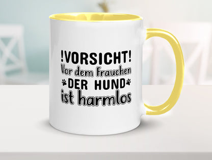 Vorsicht vor dem Frauchen | Hundebesitzerin Pfoten Geschenkidee Tierliebhaber Tasse