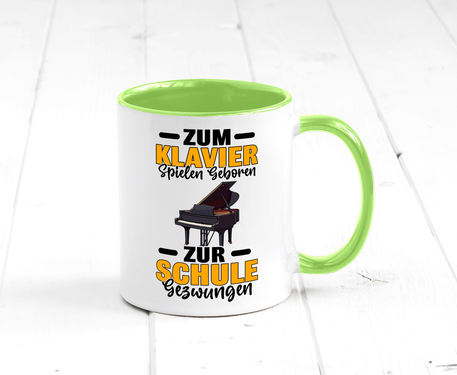 Zum Klavier spielen geboren zur Schule gezwungen v2 lustiger Spruch Geschenk