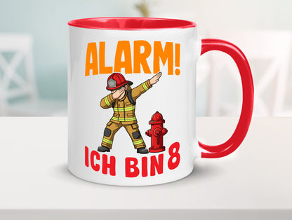 8. Geburtstag | 8 Jahre Feuerwehr Junge lustig Geschenkidee Geschenk Tasse