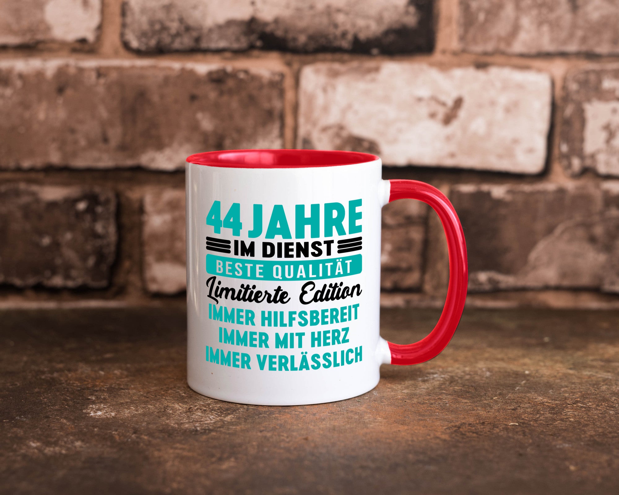 44 Jahre im Dienst | Jubiläum Arbeit v5 lustig Kollegen Büro Geschenk Tasse