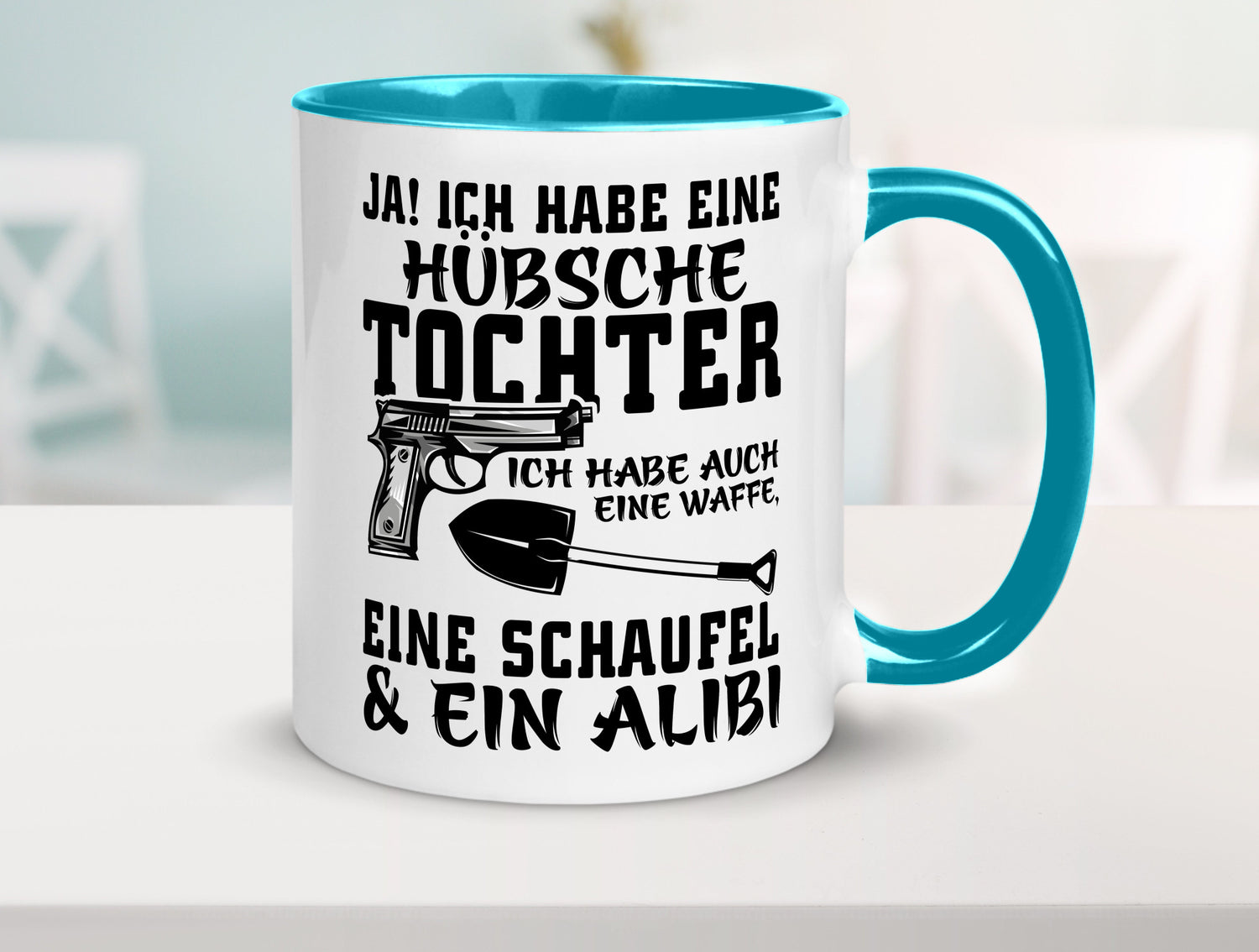 Hübsche Tochter Geschenk Familie Geschenkidee lustiger Spruch Tasse