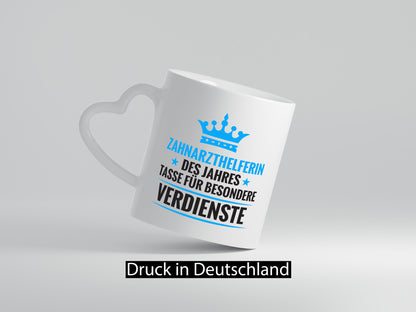 Besonderer Verdienst: Zahnarzthelferin | Zahnmedizin Humor Geschenkidee Tasse