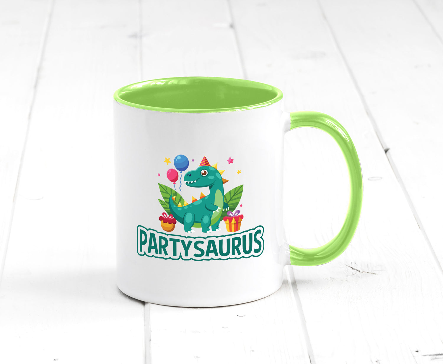 Partysaurus | Geburtstag Dinosaurier Luftballon Geschenkidee Humor Tasse