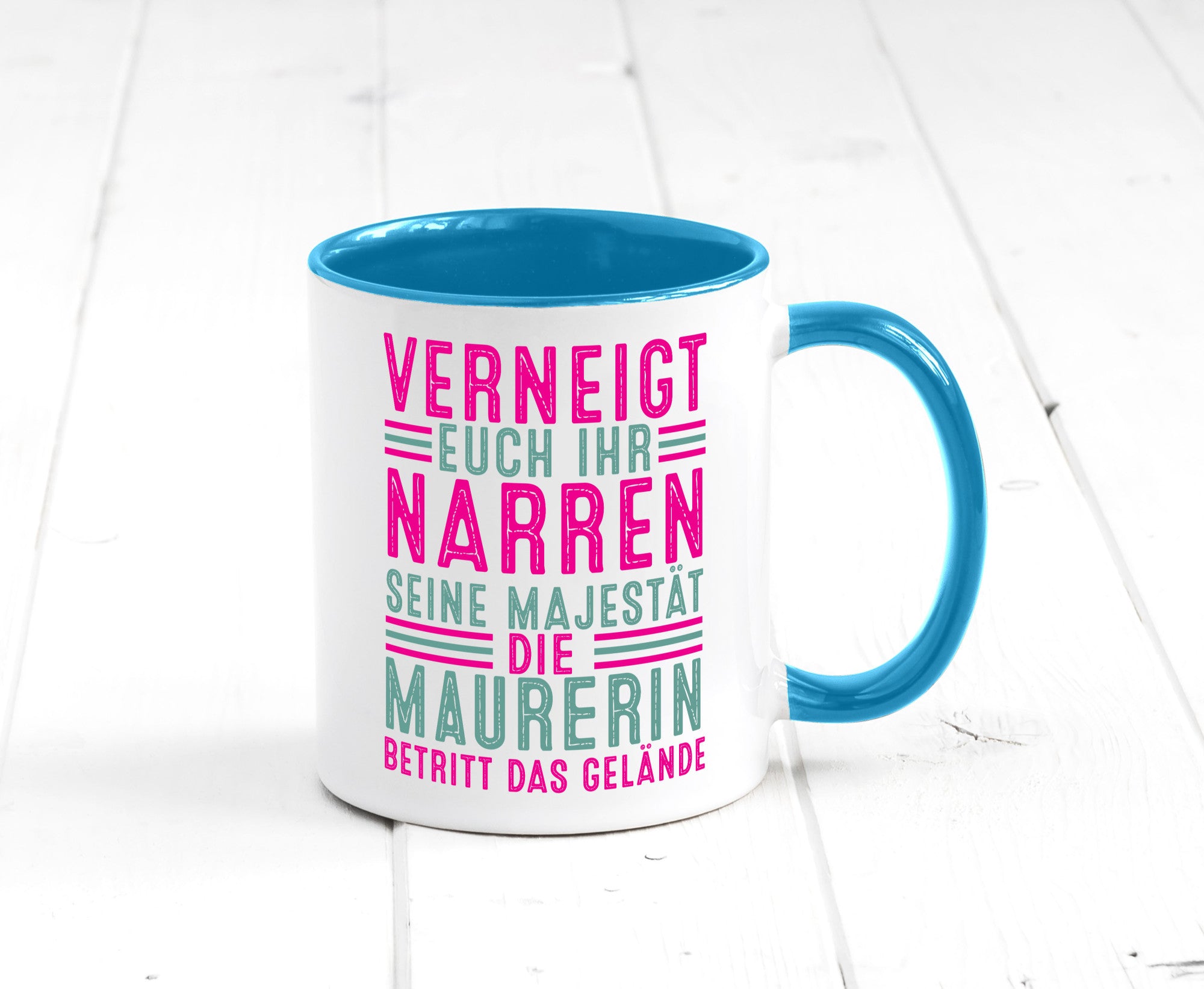 Verneigt euch: Maurerin Humor Geschenkidee Tasse