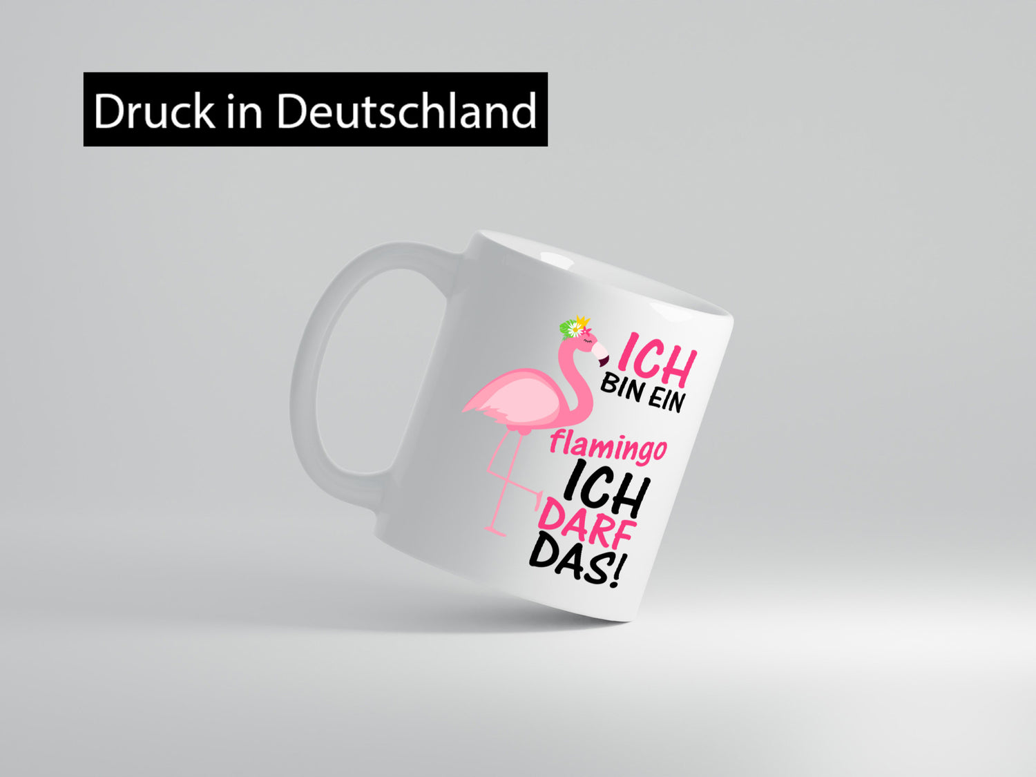 Ich bin ein Flamingo | Tier-Comic lustiger Spruch Blume Geschenk Tierliebhaber