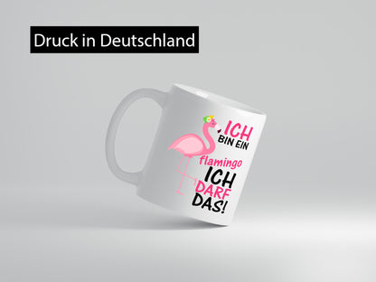 Ich bin ein Flamingo | Tier-Comic lustiger Spruch Blume Geschenk Tierliebhaber