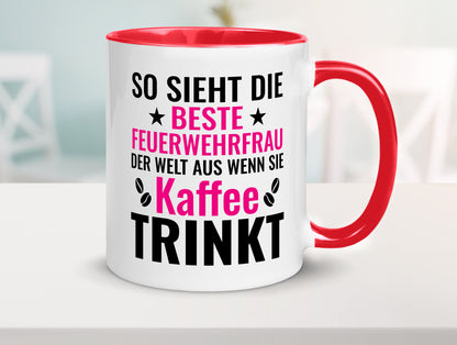 Kaffee trinkt: Feuerwehrfrau | Feuerwehr Geschenkidee Humor Tasse