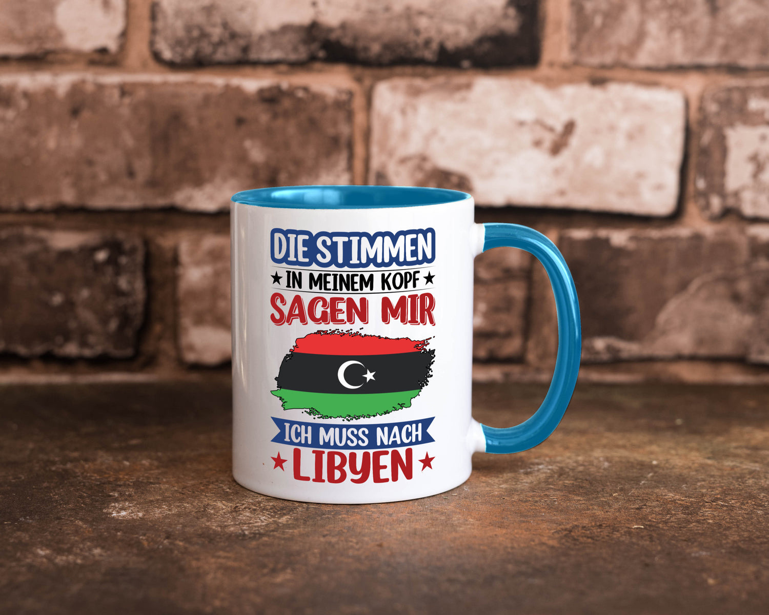 Libyen | Urlaub Stimmen in meinem Kopf Traumland Geschenkidee Humor Tasse