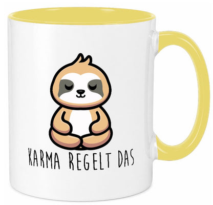 Karma regelt das | Yoga Faultier Meditation Chillen Geschenk Tierliebhaber Tasse