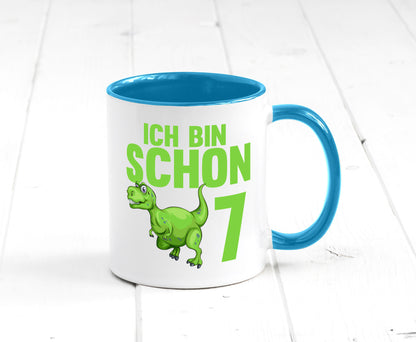7. Geburtstag | 7 Jahre Dino Dinosaurier Humor Geschenkidee Tasse