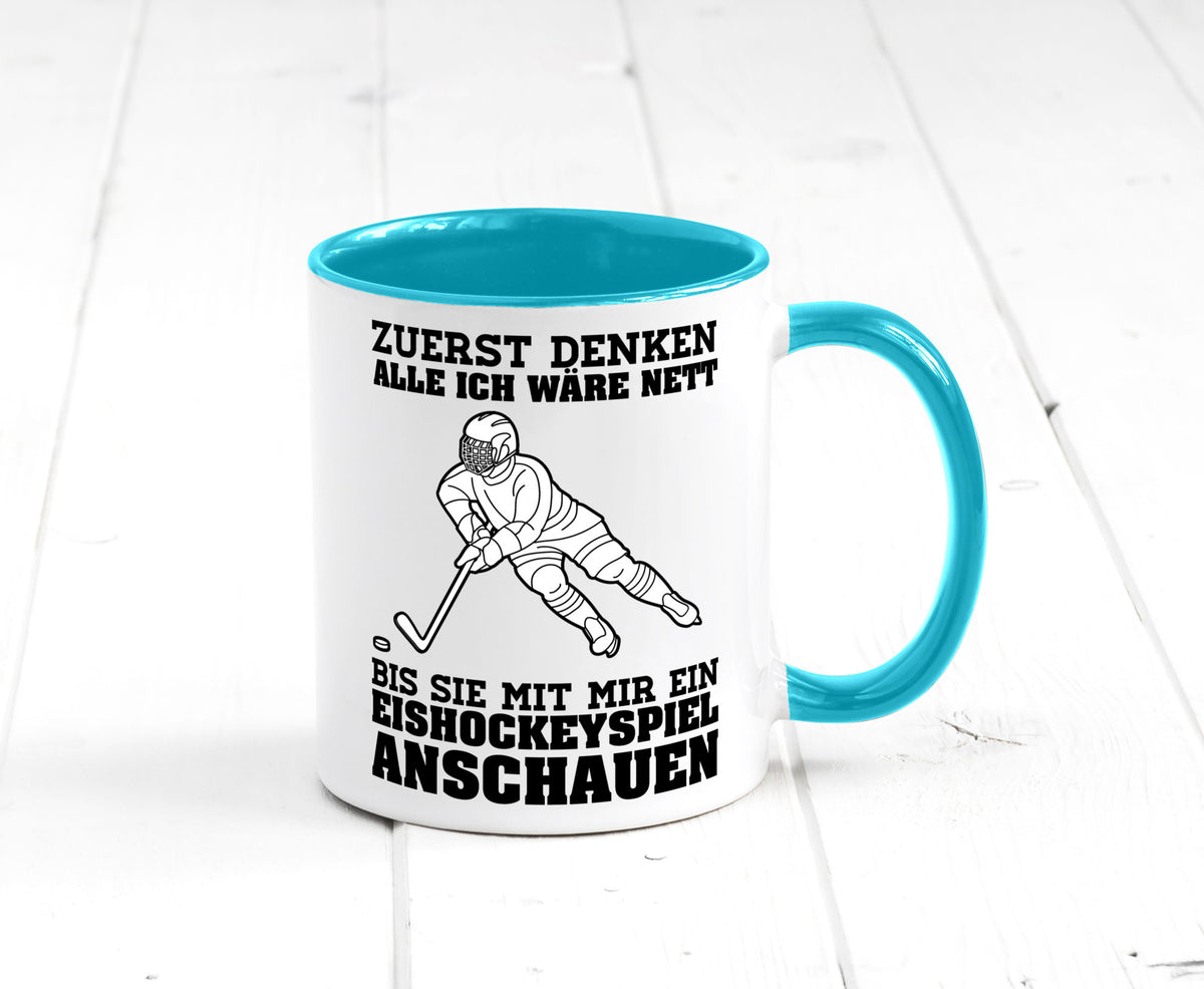 Eishockeyspiel | Eishockeyfan Tasse Eishockeyspieler Humor Geschenkidee