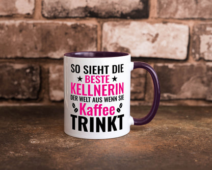 Kaffee trinkt: Kellnerin | Beruf kellnern Bedienung Humor Arbeit Kollegen Büro