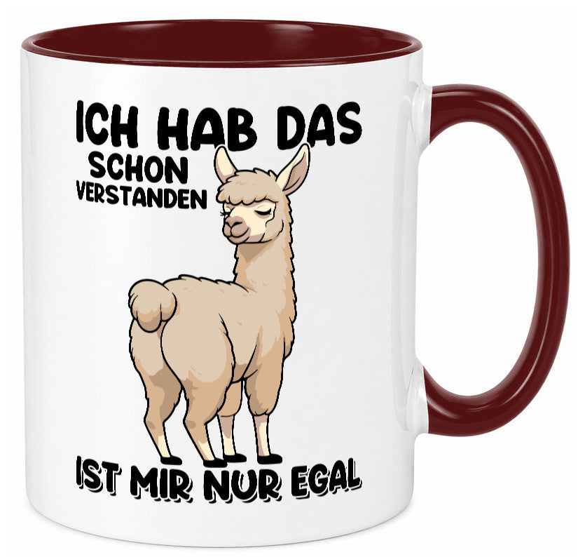 Hab ich verstanden ist mir nur egal | Lama Alpaka Geschenk Humor Geschenkidee Tasse