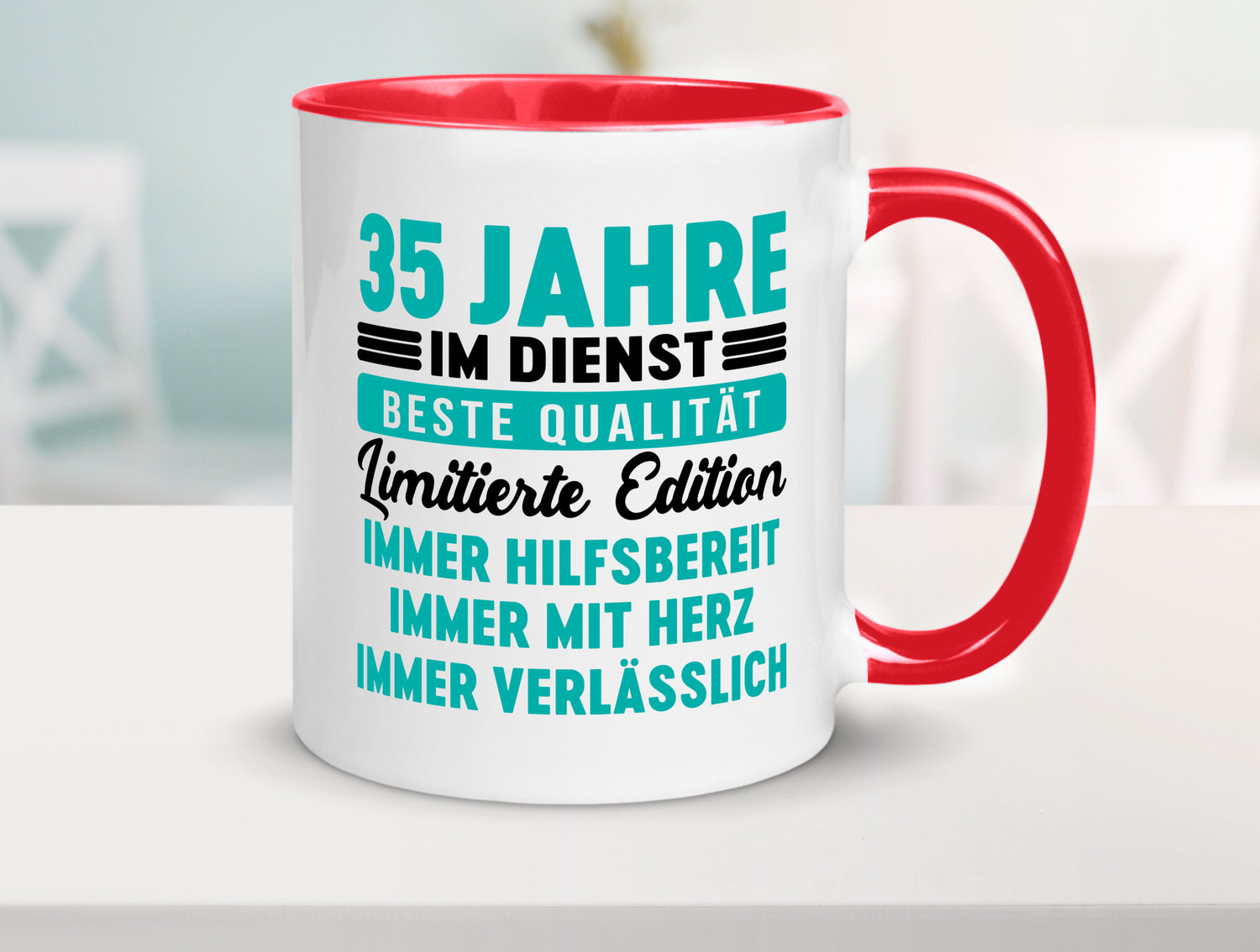 35 Jahre im Dienst | Jubiläum Arbeit v5 lustig Kollegen Büro Geschenk Tasse