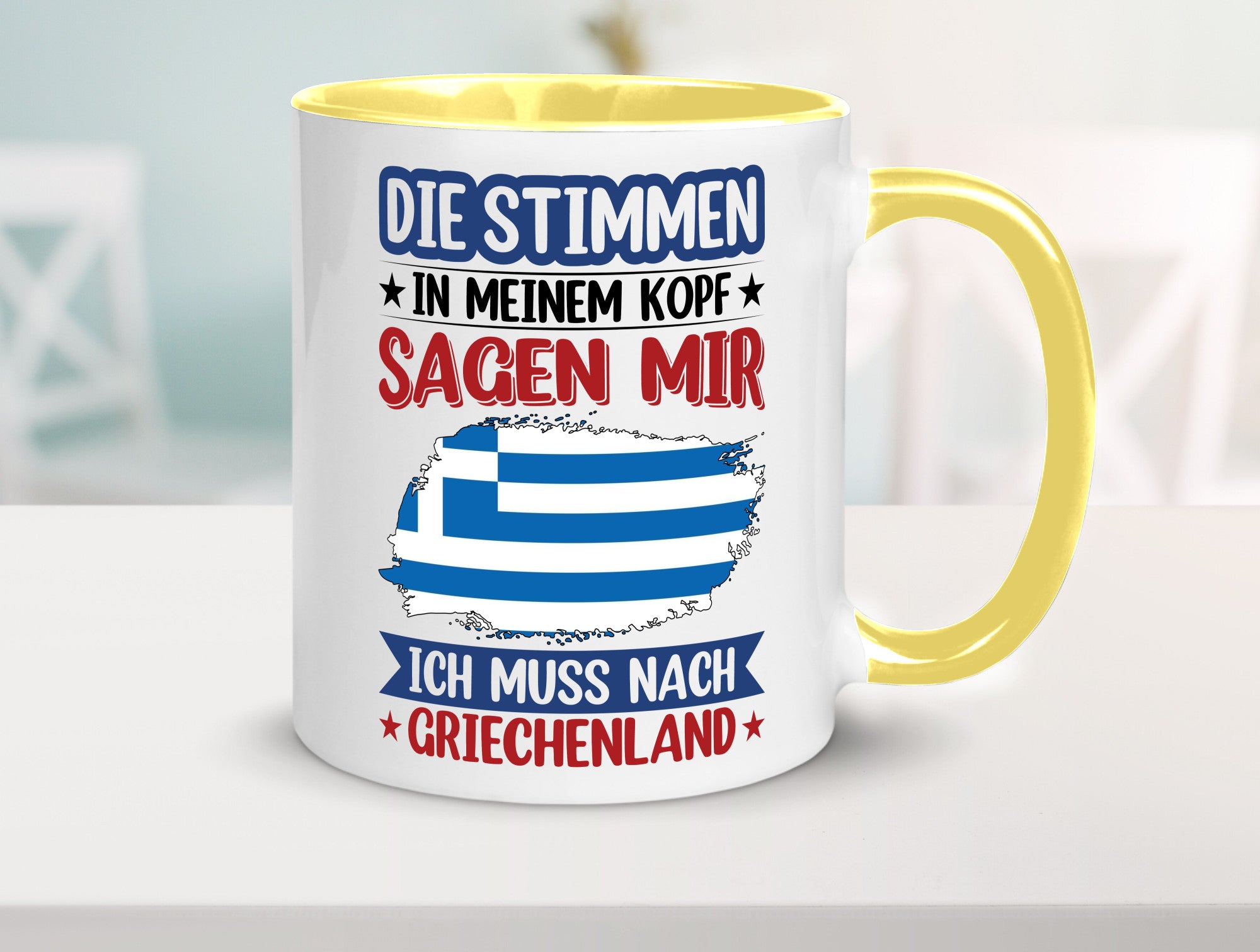 Griechenland | Urlaub Stimmen in meinem Kopf Traumland Humor Geschenkidee Tasse