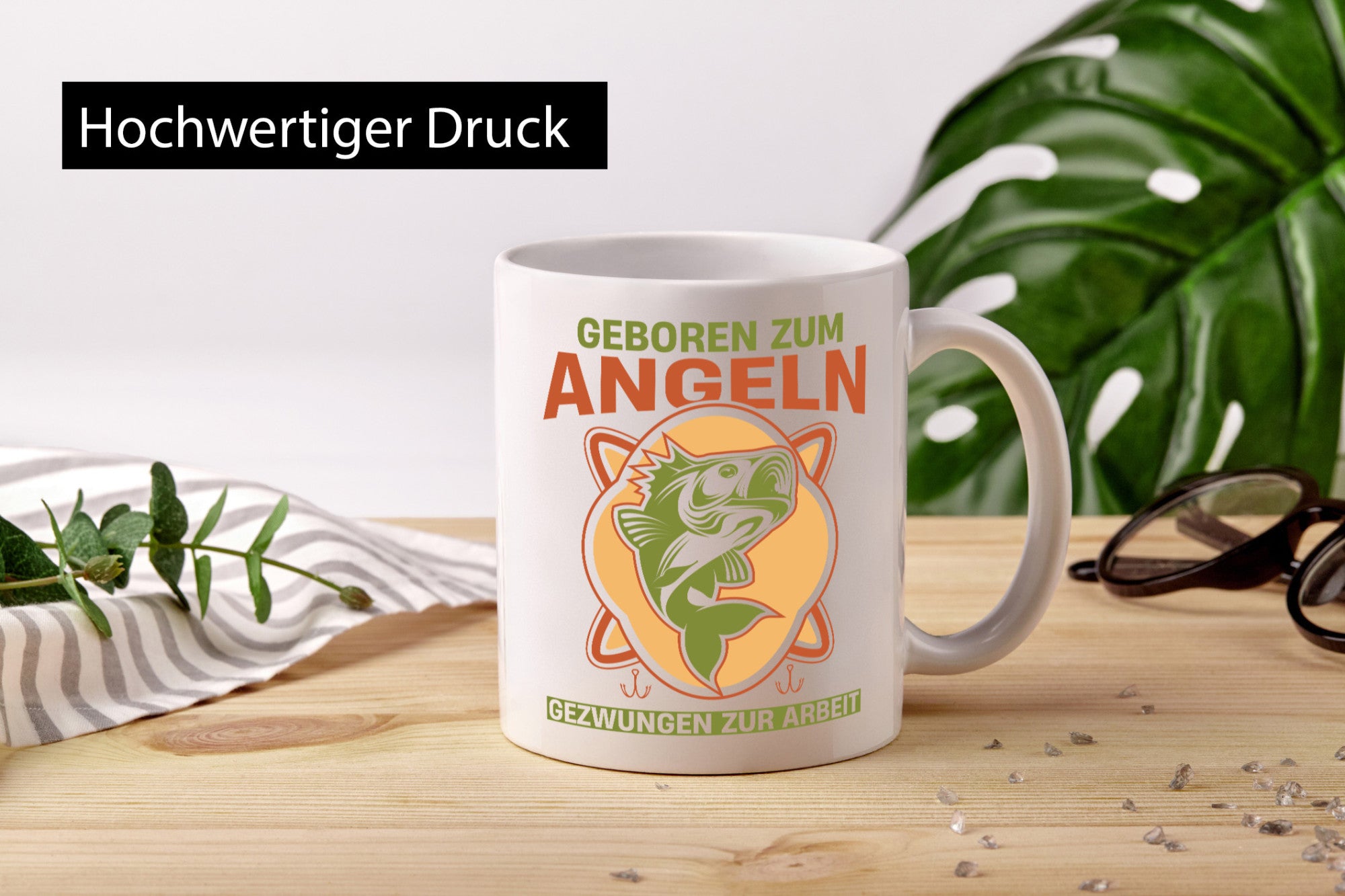 Geboren zum Angeln gezwungen zur Arbeit | Angler Fische lustig Kollegen Büro
