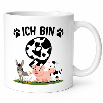 9 Geburtstag | Jahre Farmer Kind lustiger Spruch Geschenk Geschenkidee Tasse