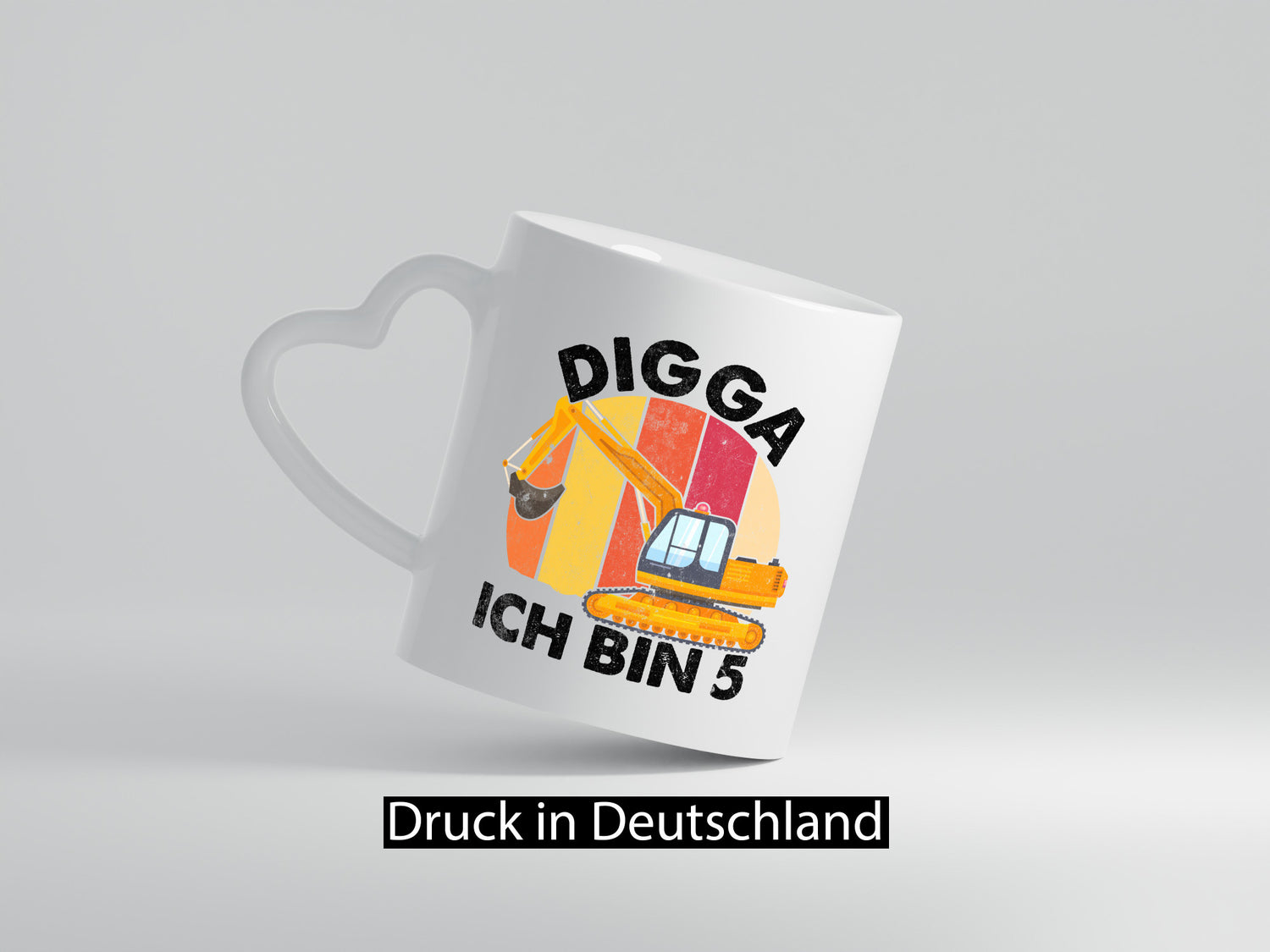 5. Geburtstag | 5 Jahre Bagger Digga lustig Geschenkidee Geschenk Tasse