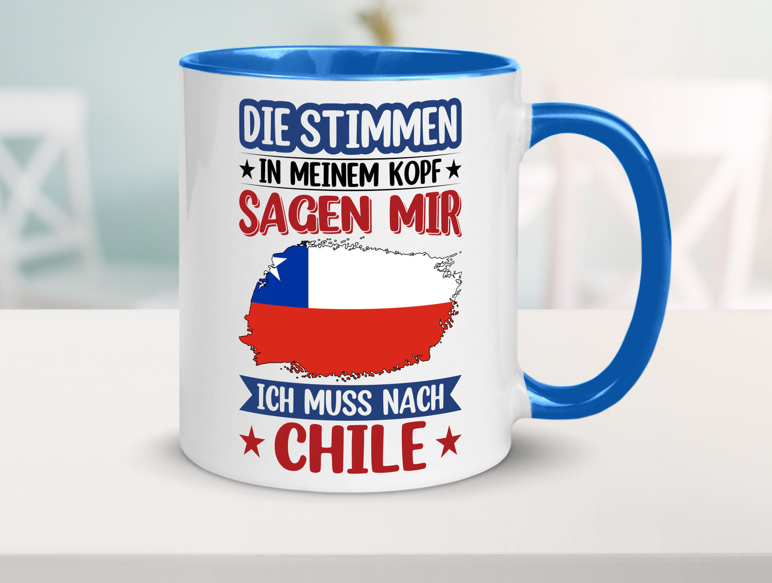Chile | Urlaub Stimmen in meinem Kopf Traumland Geschenkidee Humor Tasse