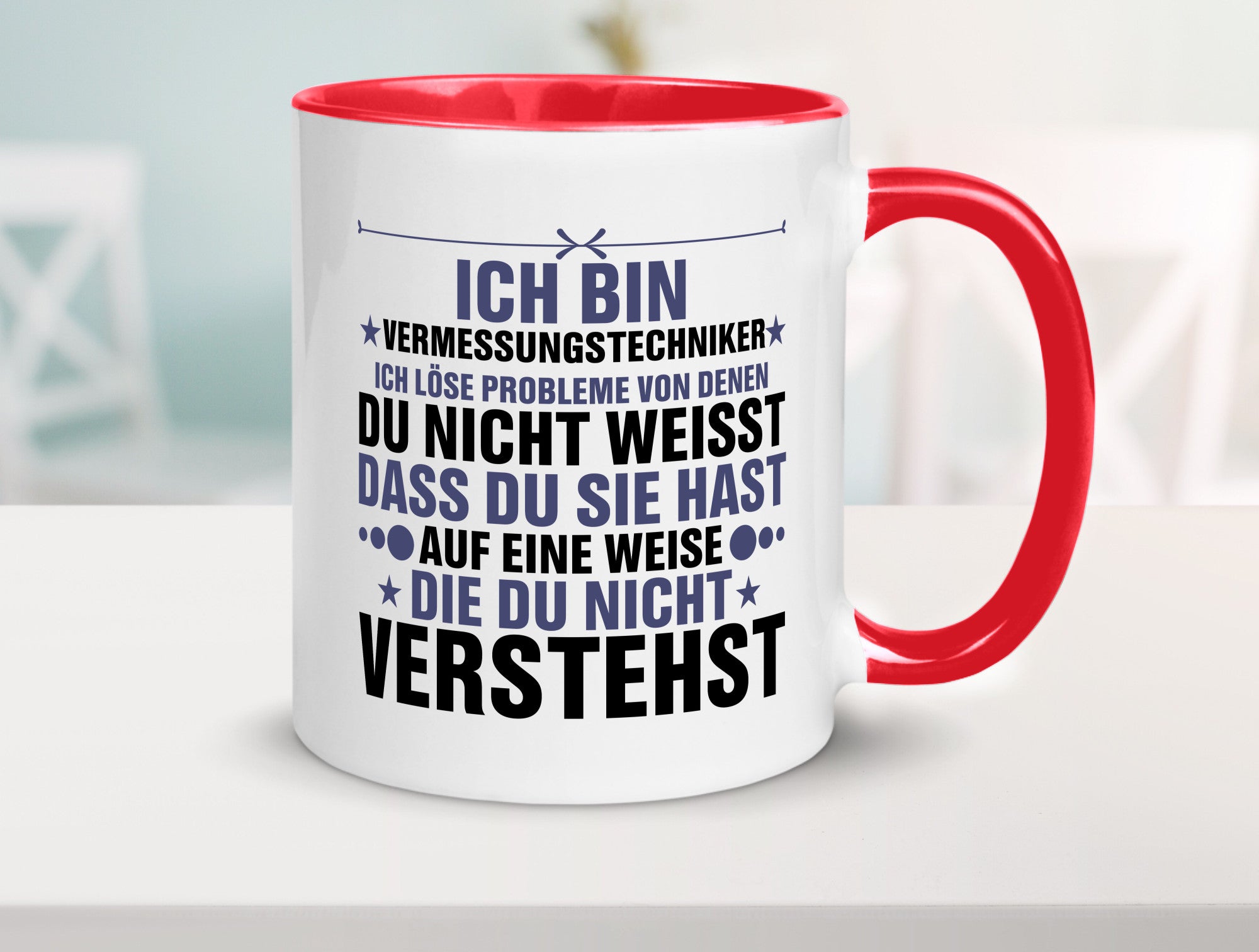 Löse Probleme: Vermessungstechniker | Techniker Humor Geschenkidee Tasse