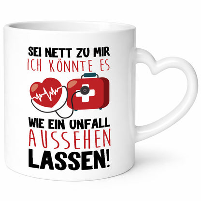 Sei nett zu mir Geschenk Humor Geschenkidee lustiger Spruch Tasse