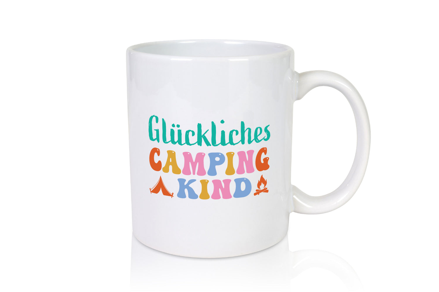 Glückliches | Camping Kind lustiger Spruch Geschenk Humor Geschenkidee Tasse