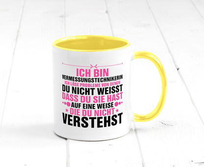 Löse Probleme: Vermessungstechnikerin | Techniker Geschenkidee Humor Tasse