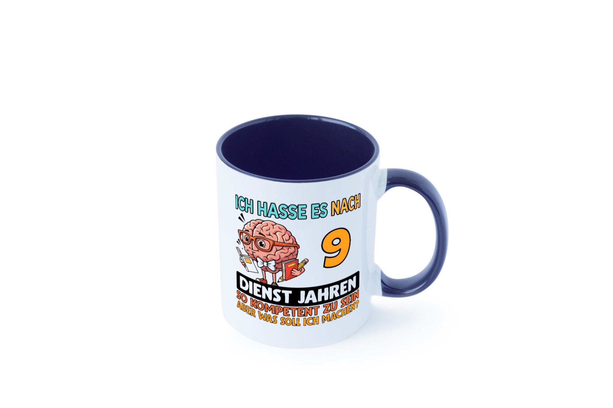 9 Dienstjahre | Arbeit Kompetent Humor Kollegen Büro Geschenkidee Tasse