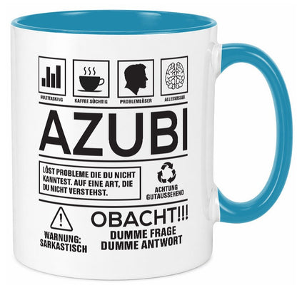 Achtung Probleme Azubi | Ausbildung Lehre Lehrling lustiger Spruch Geschenk Tasse