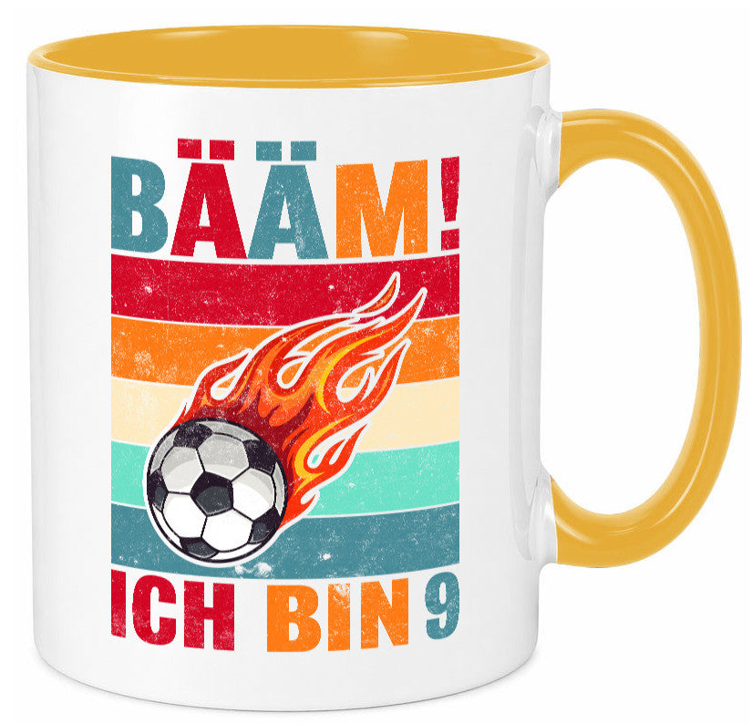 9. Geburtstag | Bääm ich bin 9 Fußball Geschenkidee Humor Tasse